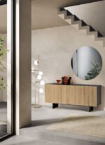 Madia Ronda - Design Moderno con Scocca in Nobilitato Antracite e Ante in MDF