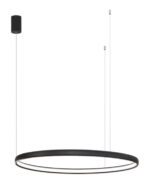 Lampada a sospensione Led in metallo verniciato, con cavetti regolabili in lunghezza.