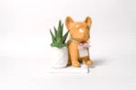 Pianta grassa succulent vera in vasetto con dog di ceramica Made in Italy su base con muschio vero stabilizzato con astuccio da confezione: l’oggetto di ceramica è progettato, realizzato e smaltato interamente a mano da maestri artigiani italiani.